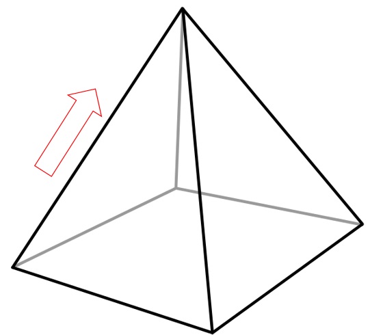 pyramid with arrow